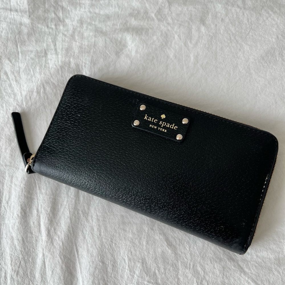 Kate Spade Large Continental Zip Wallet- Black